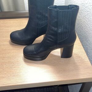 Black Leather Ankle Boots